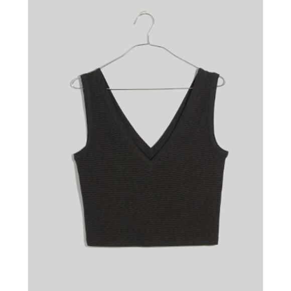 Madewell Tops - Madewell Women's True Black Supercrop V-Neck Tank Top Size M